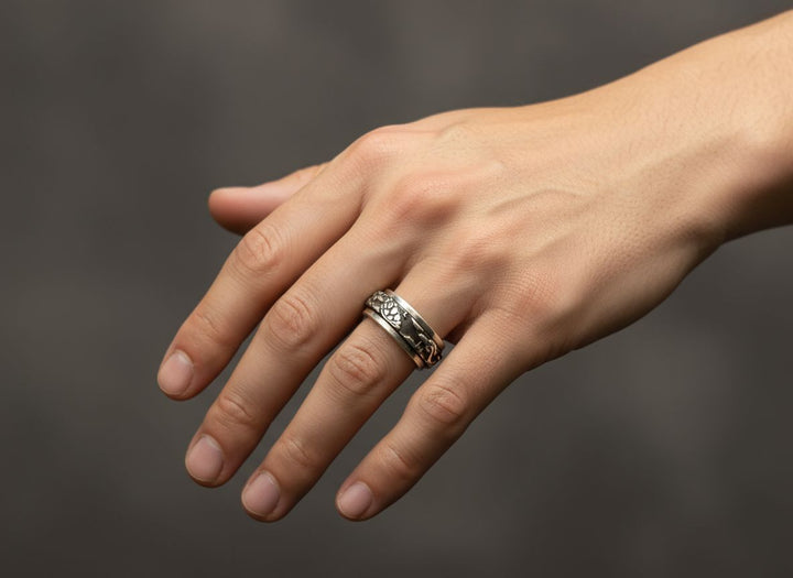Skyfire 925 Silver Spinning Dragon Ring