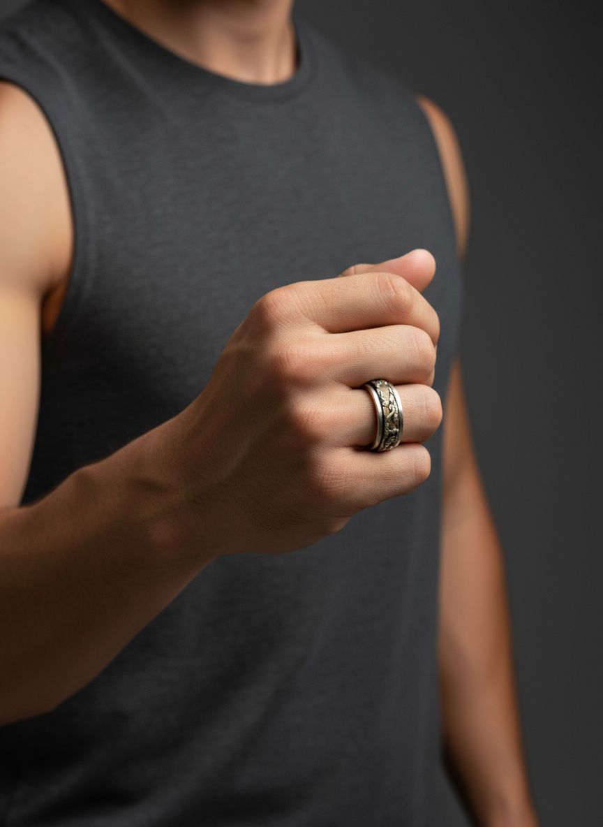 Skyfire 925 Silver Spinning Dragon Ring