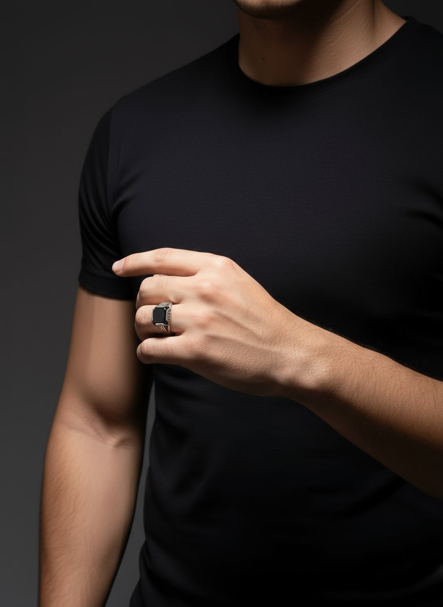 Obsidian Guard 925 Silver Onyx Ring