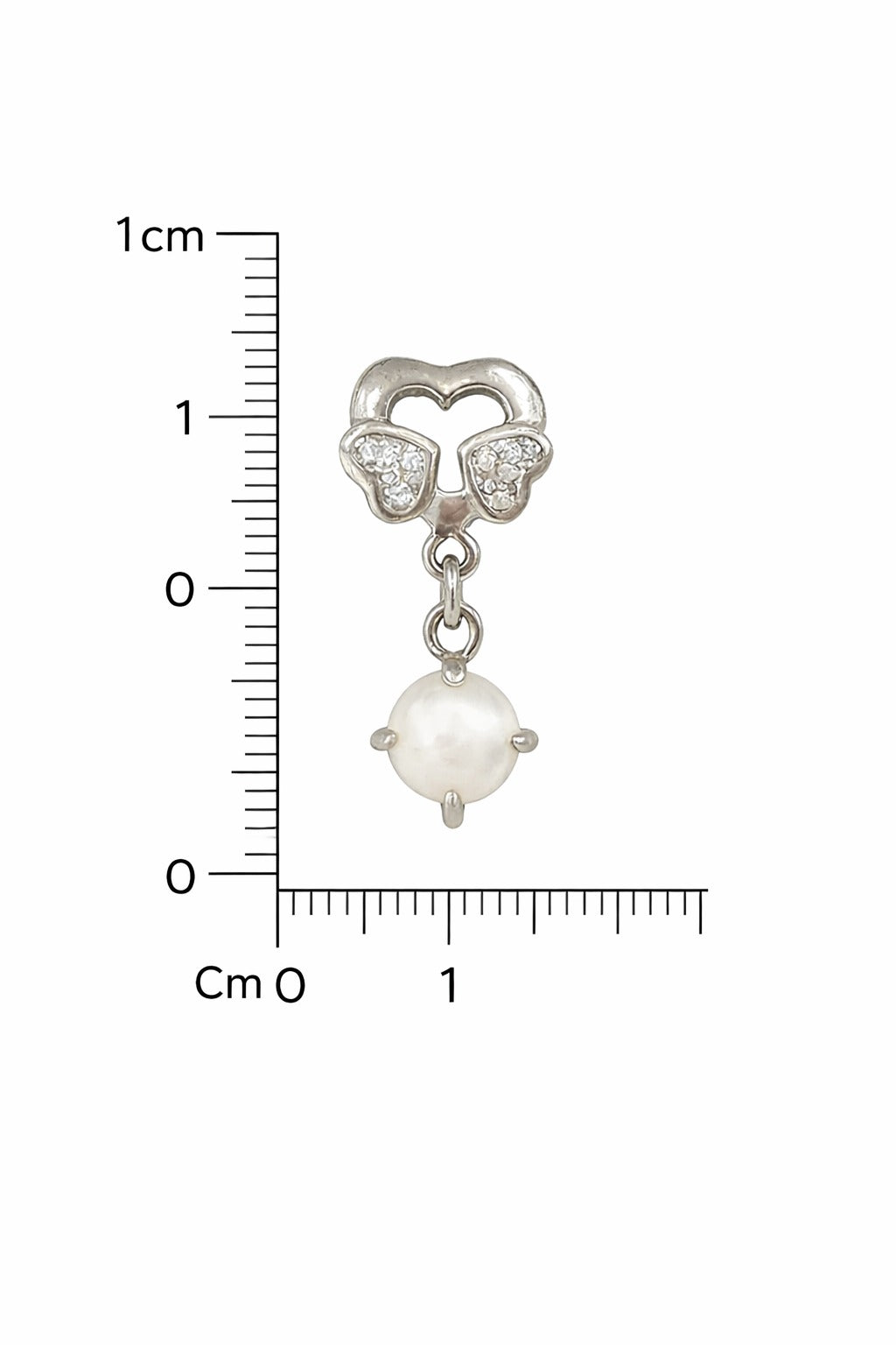 925 Sterling Silver Heart Drop Earrings with Pearl Detailing