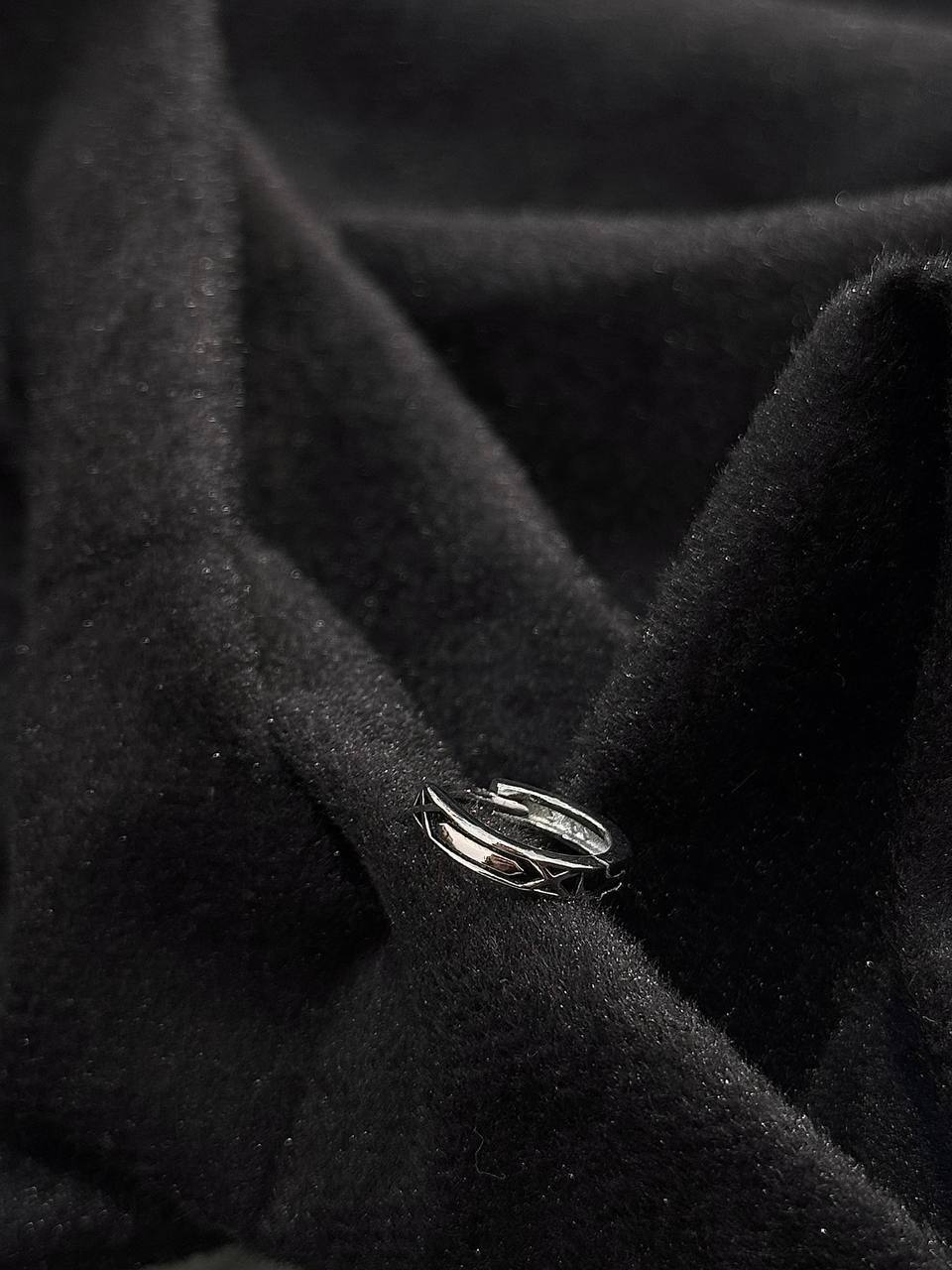 Oxidised Silver Geometric Single Ear Cuff Earring