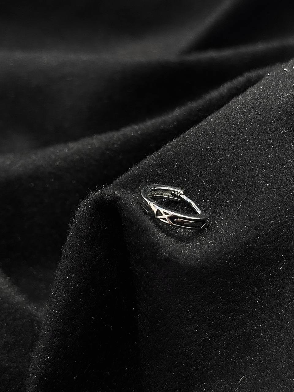 Oxidised Silver Geometric Single Ear Cuff Earring