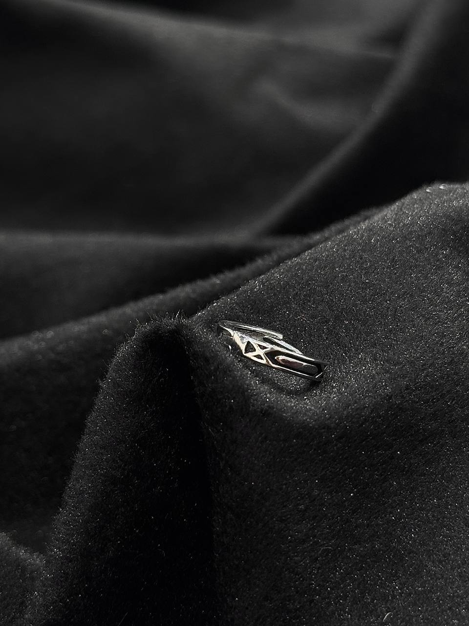 Oxidised Silver Geometric Single Ear Cuff Earring