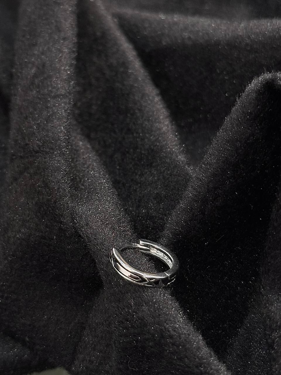 Oxidised Silver Geometric Single Ear Cuff Earring