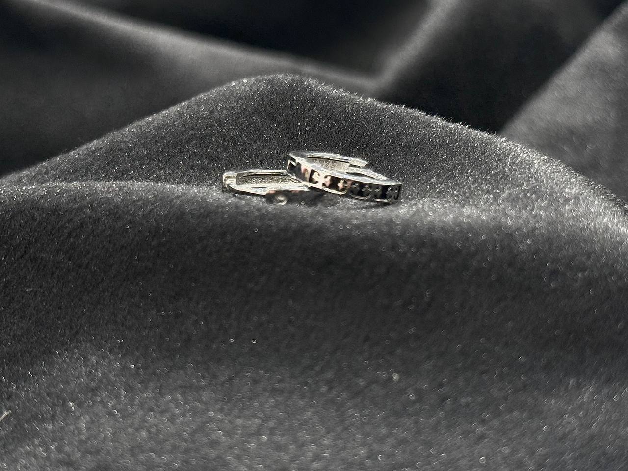 Oxidized Silver Cutwork Mini Hoop Earrings