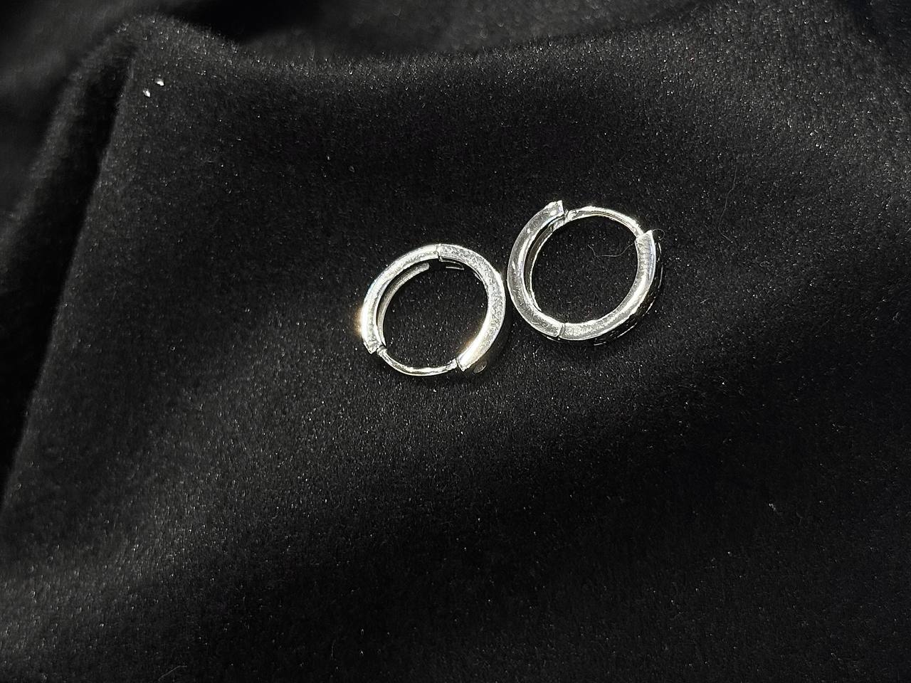 Oxidized Silver Cutwork Mini Hoop Earrings