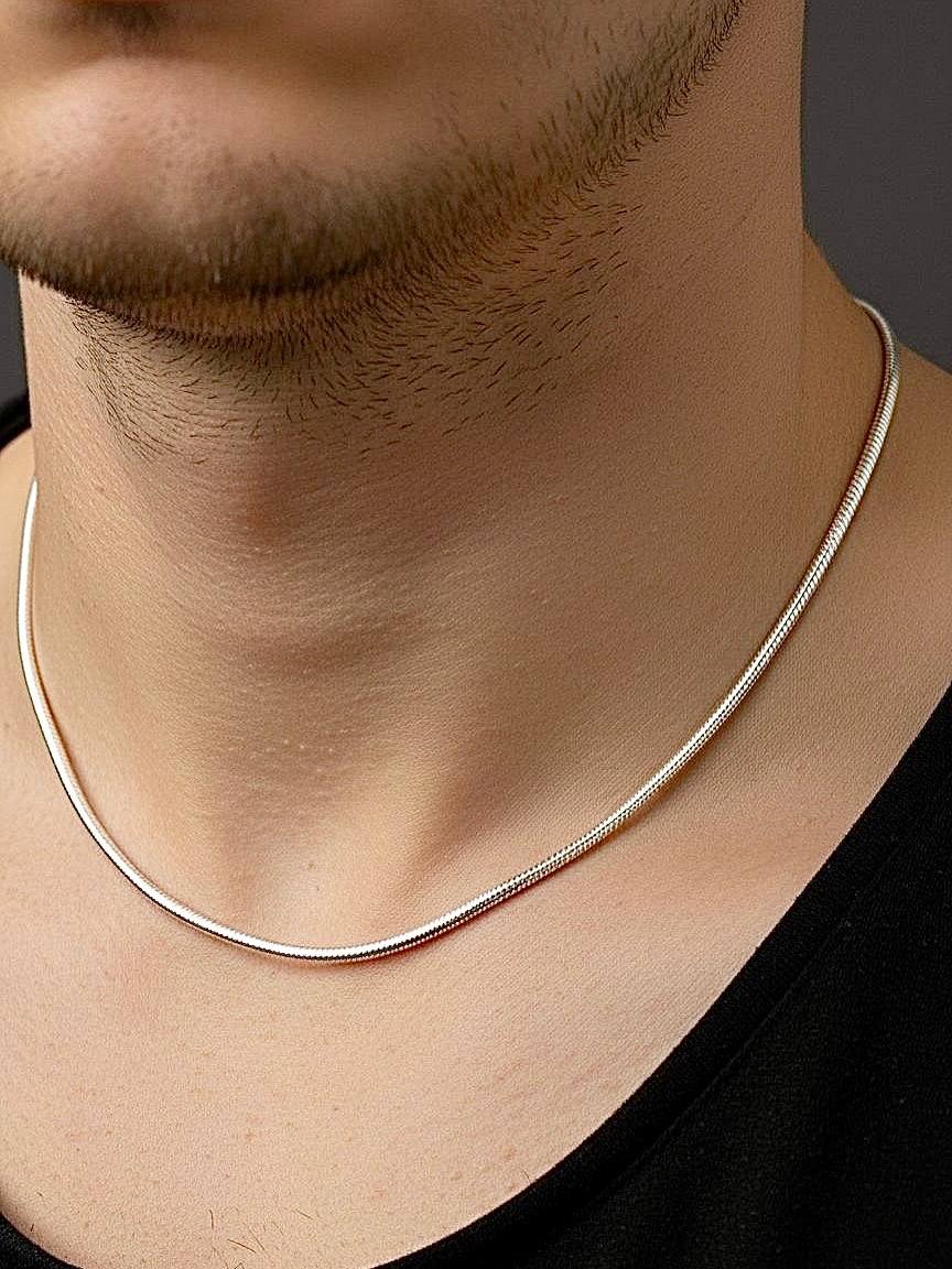 925 Sterling Silver Snake Chain for Men