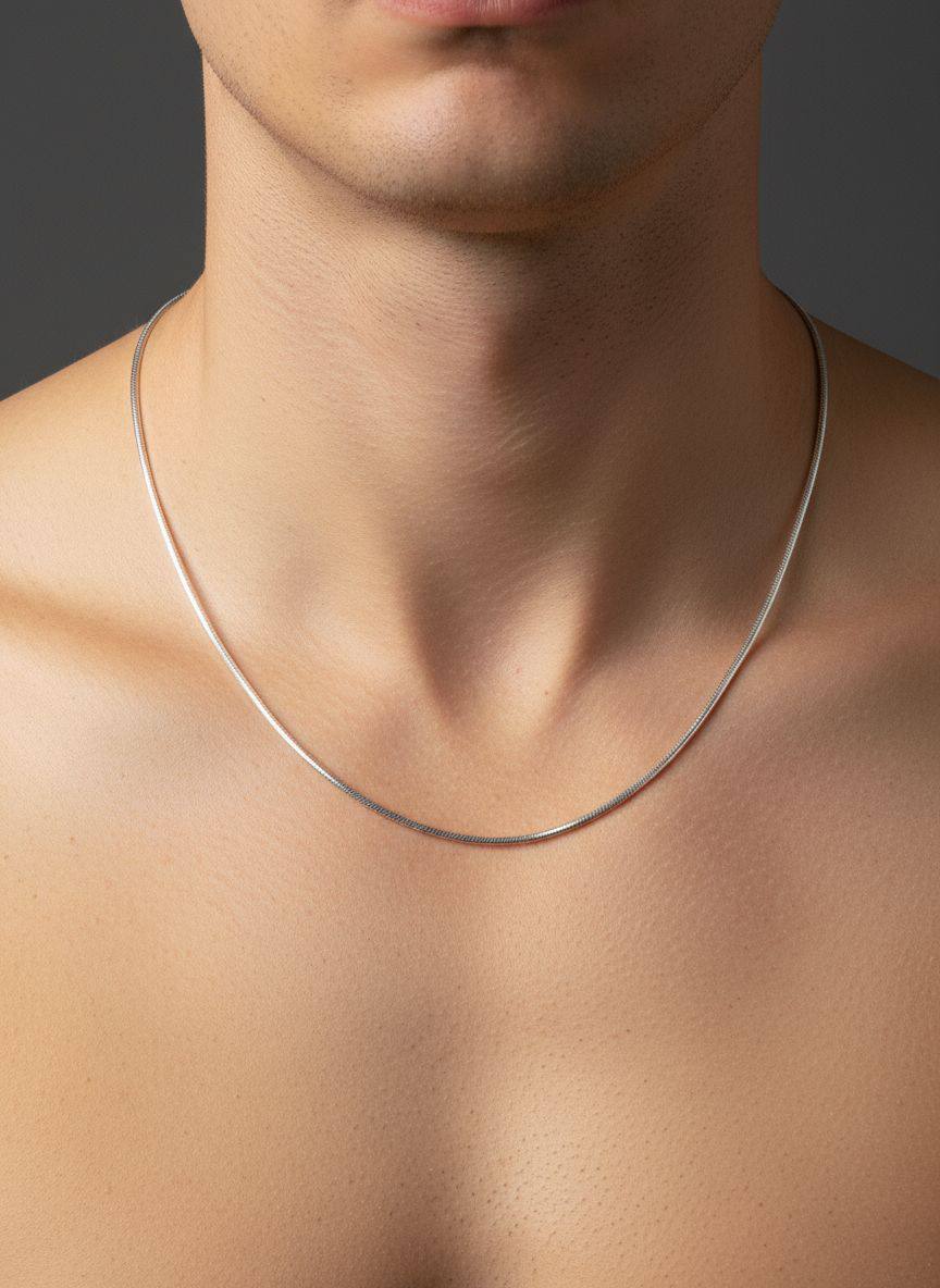 925 Sterling Silver Snake Chain for Men