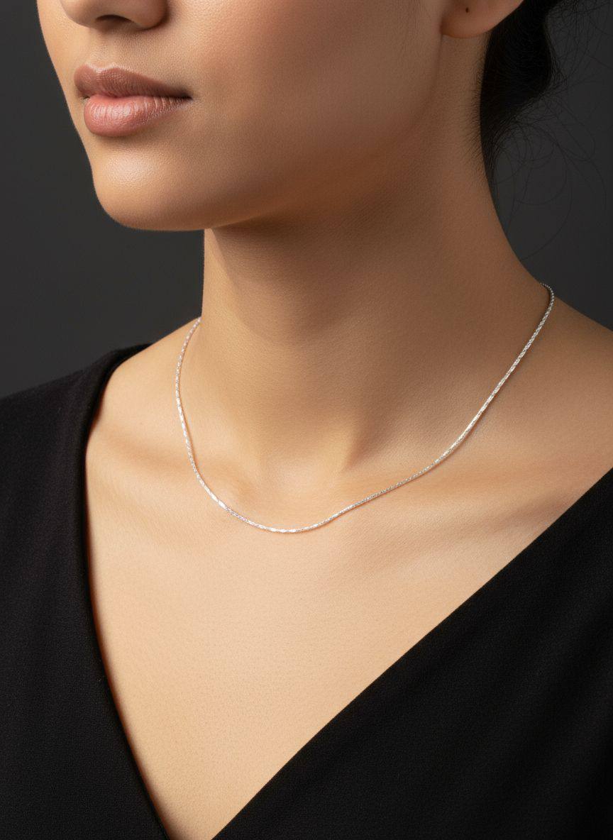 925 Sterling Silver Classic Link Chain for Girls – 24 Inch