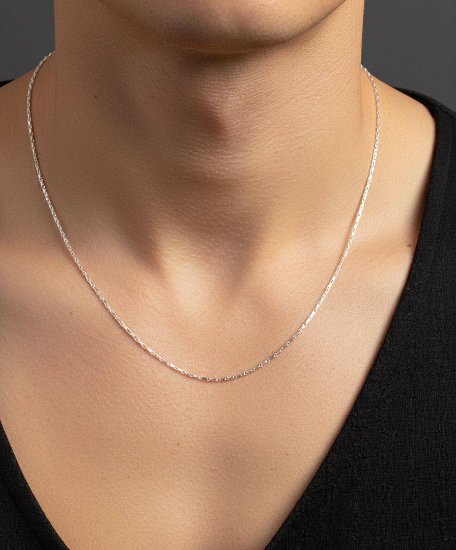 925 Sterling Silver Minimal Link Chain – 24 Inch (Unisex)