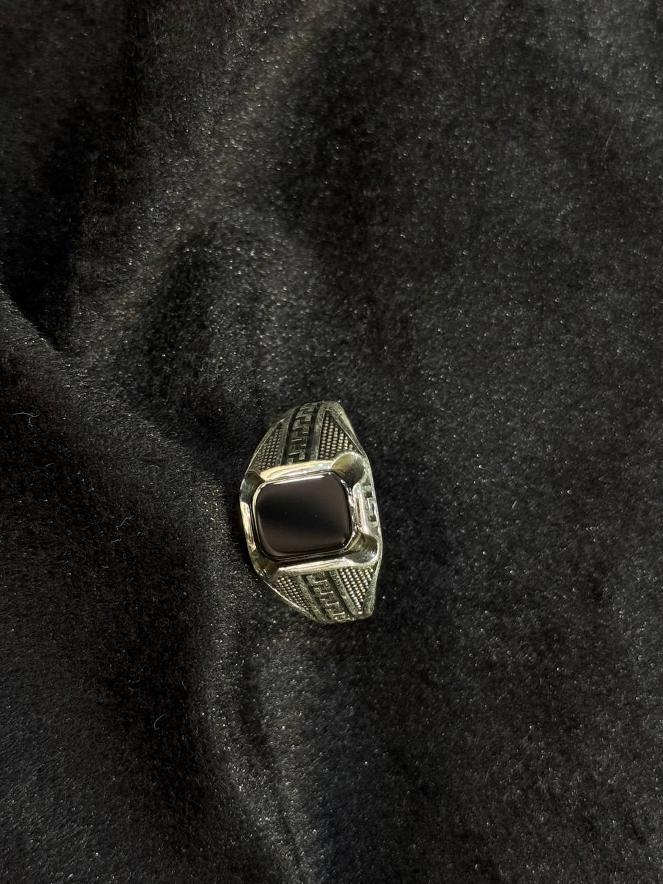 Black Onyx Statement Ring in 925 Silver