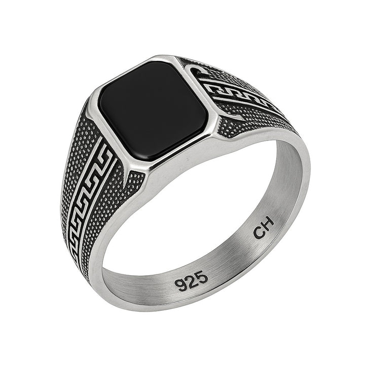 Black Onyx Statement Ring in 925 Silver