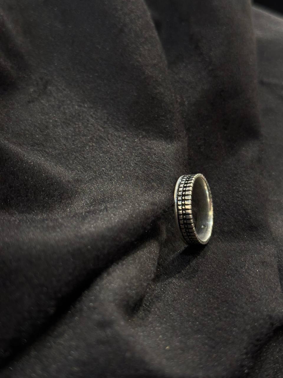 Textured Silver Band Ring