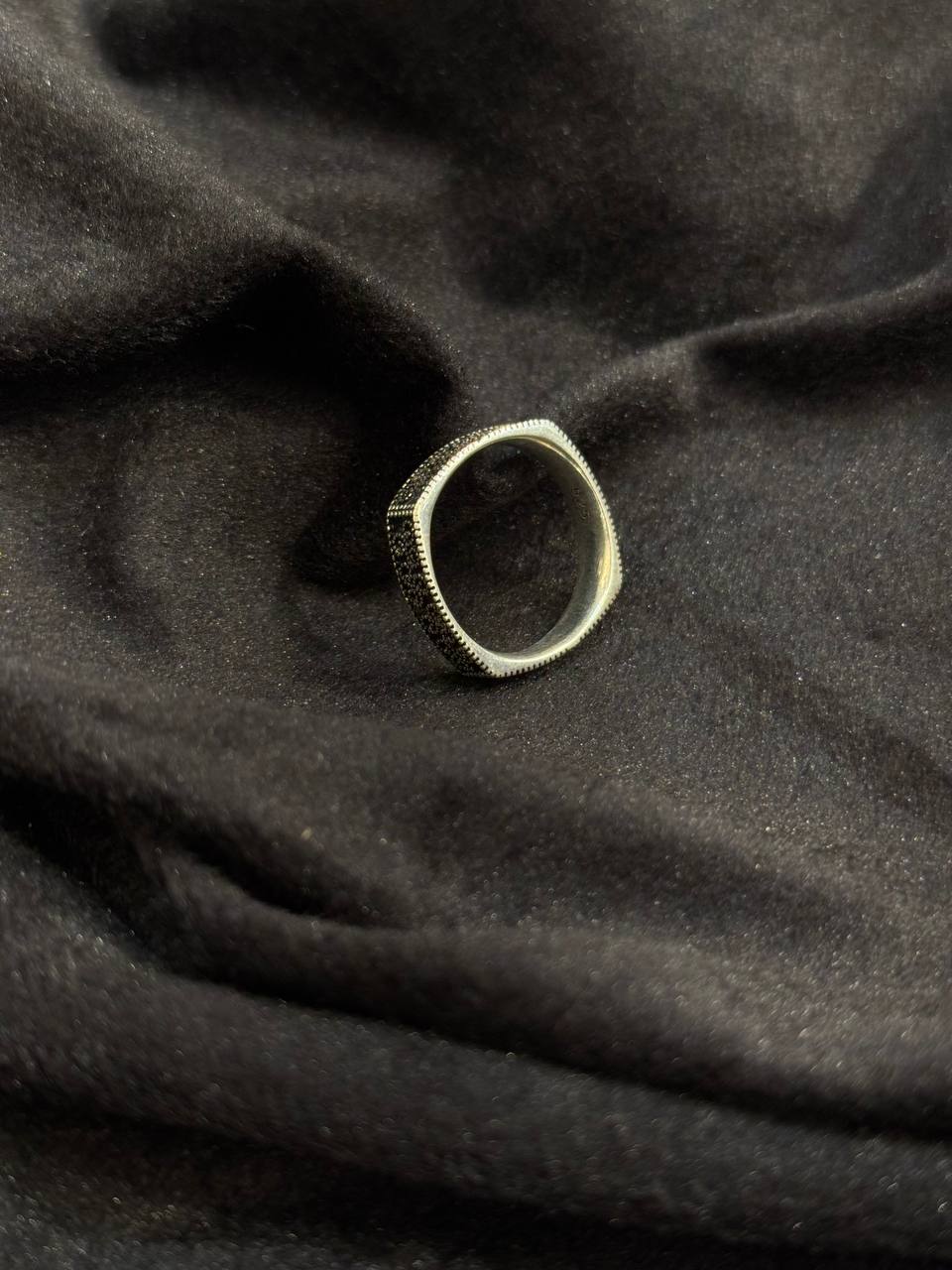 Ornate Textured Silver Band Ring