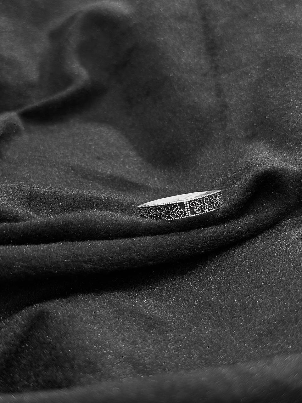 Ornate Textured Silver Band Ring