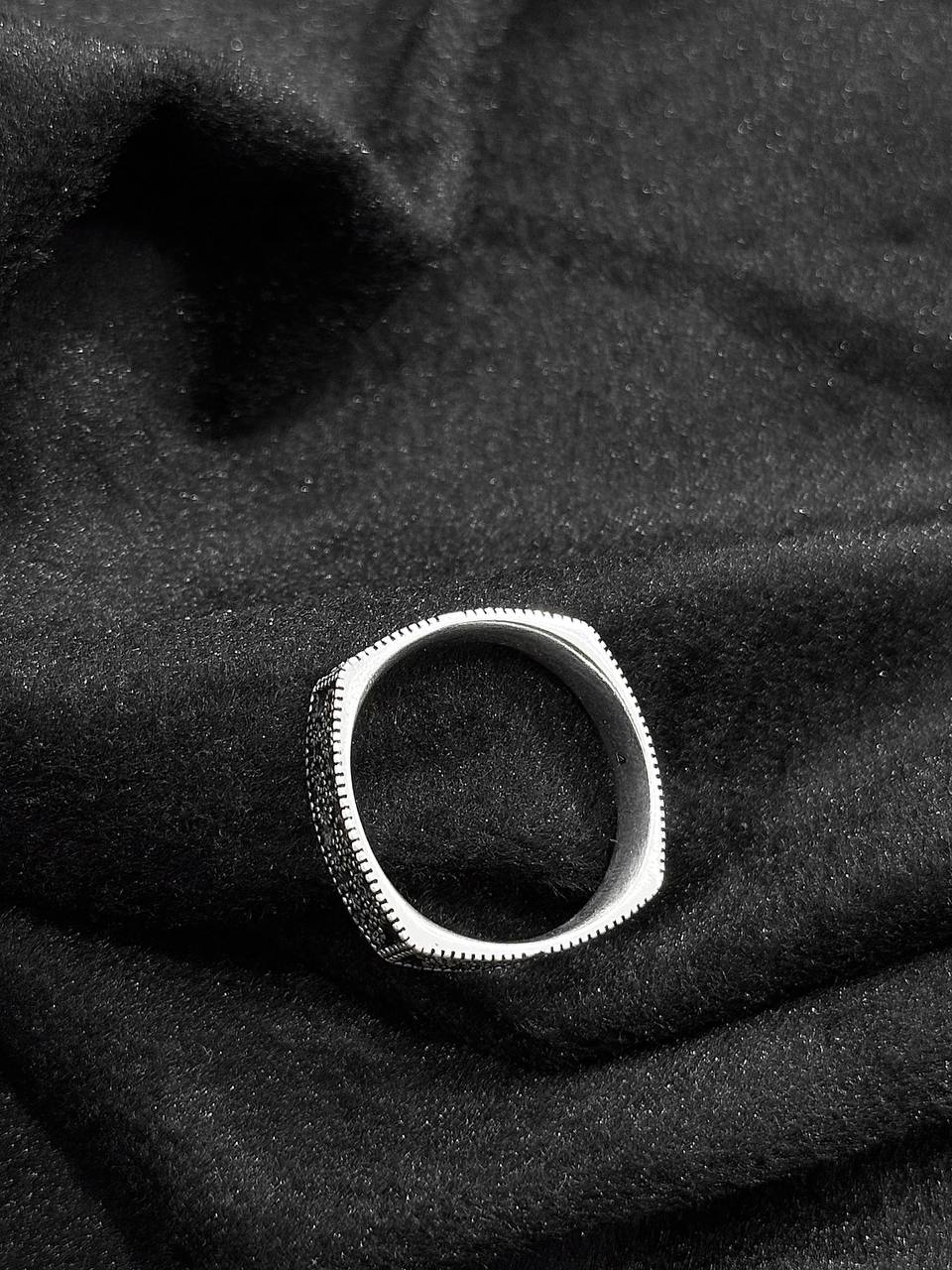 Ornate Textured Silver Band Ring