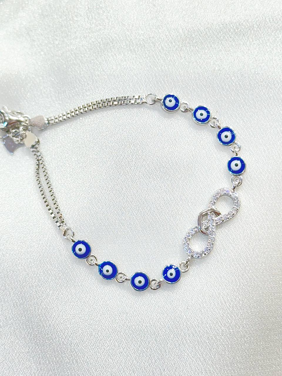 Evil Eye Infinity Silver Bracelet