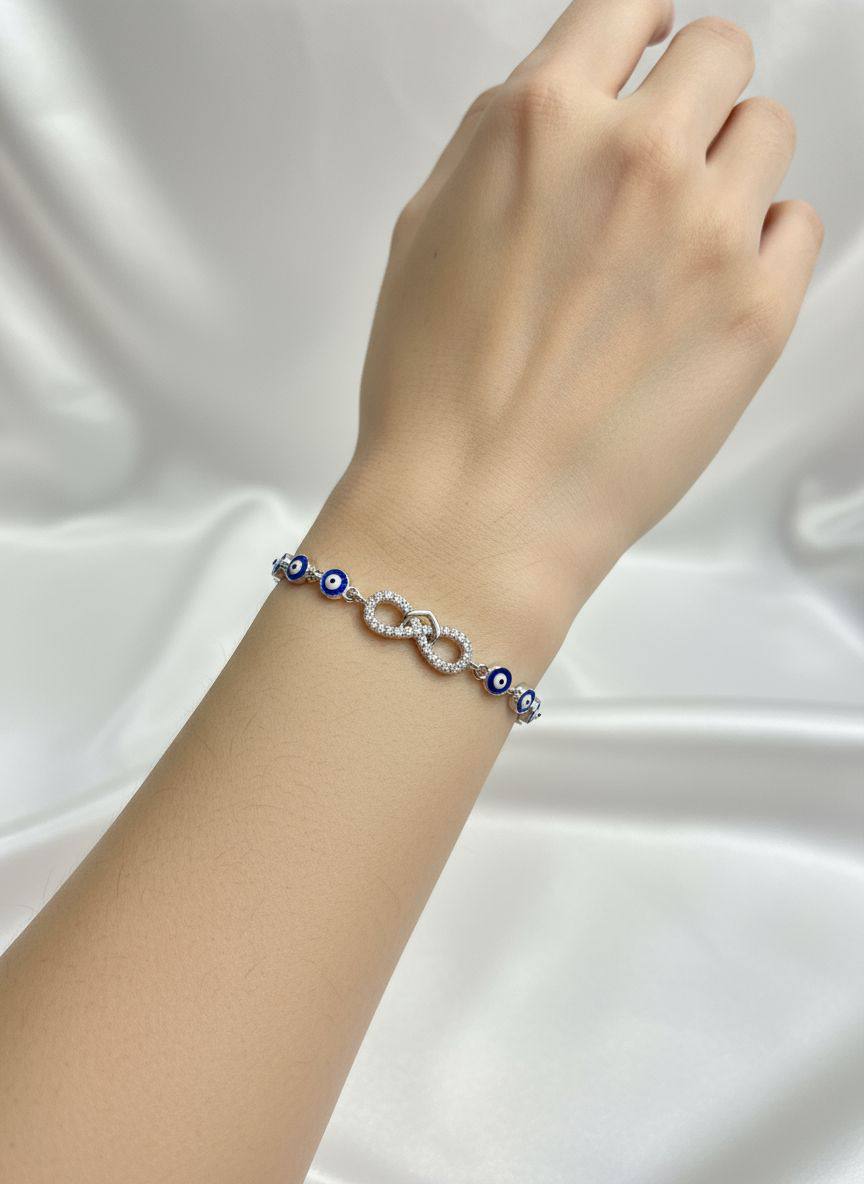 Evil Eye Infinity Silver Bracelet