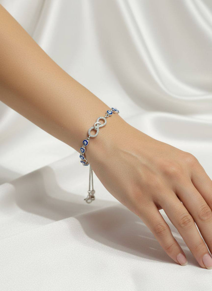 Evil Eye Infinity Silver Bracelet