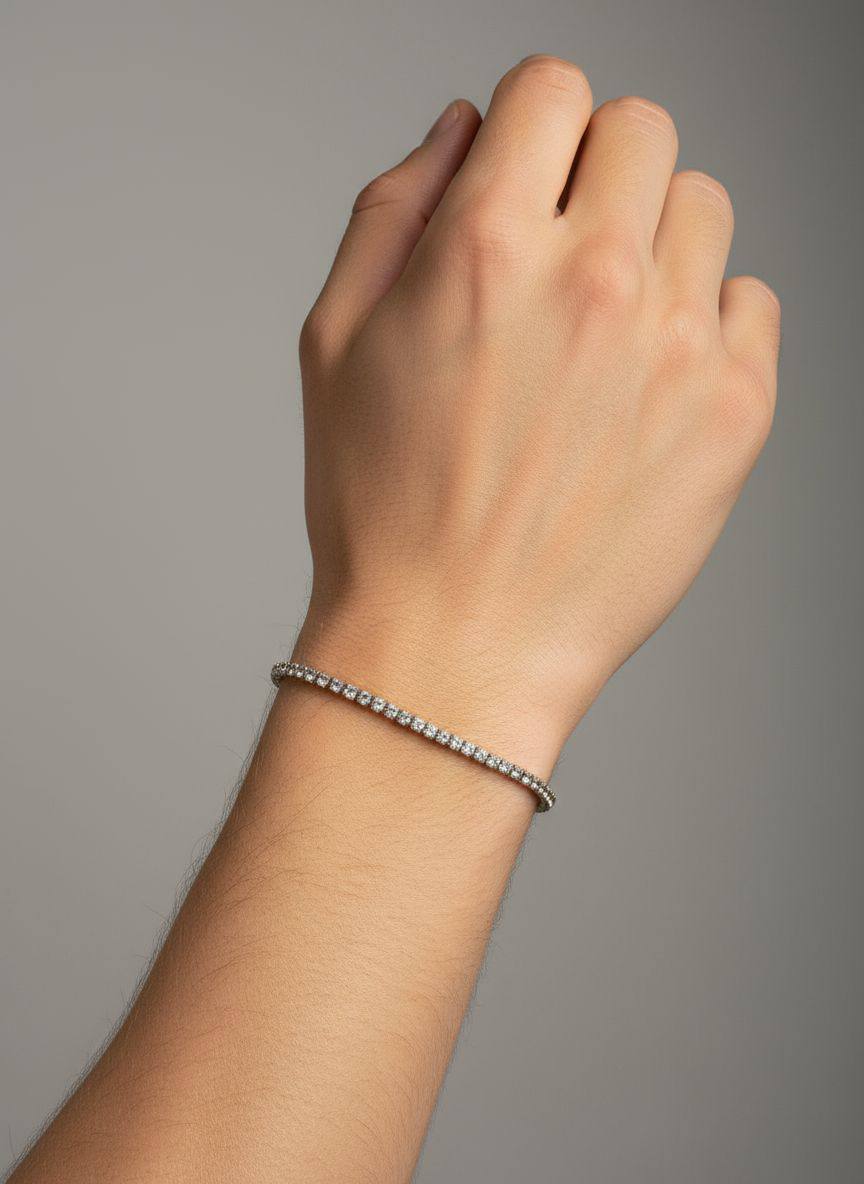 Classic Tennis Silver Bracelet